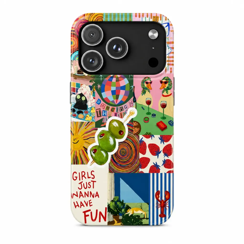 Girls Just Wanna Have Fun Collage iPhone Case