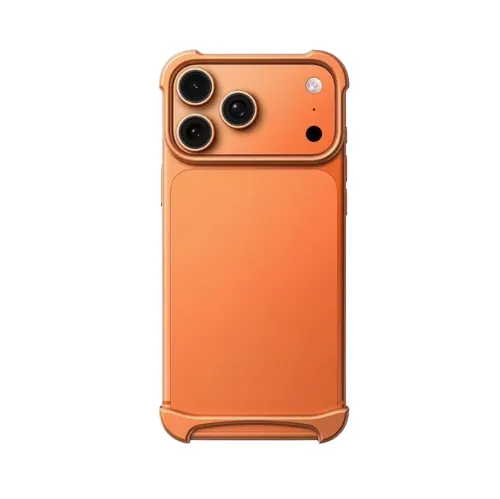 iPhone 17 Series: Minimalist Titanium Metal Bumper Case (Cosmic Orange, iPhone 17)